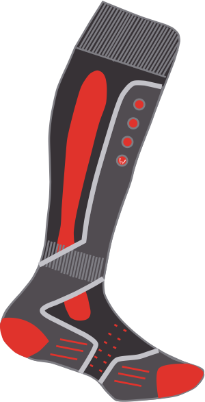 Термоноски TECHNICAL  HYRA.  Арт HAS007-133-black-red 