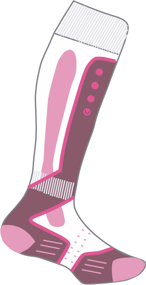 Термоноски TECHNICAL  HYRA.  Арт HAS008 white-pink
