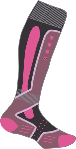 Термоноски TECHNICAL  HYRA.  Арт HAS008 black-fuxia